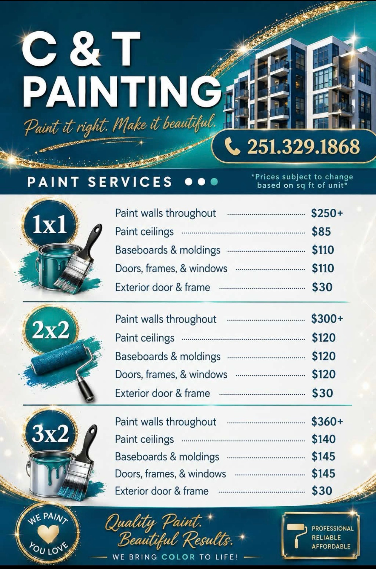 C & T Painting service flyer